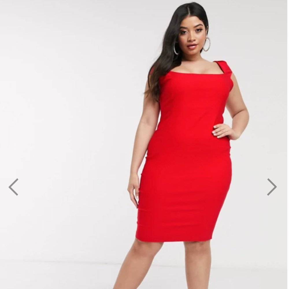 ASOS Curve Red bodycon dress
